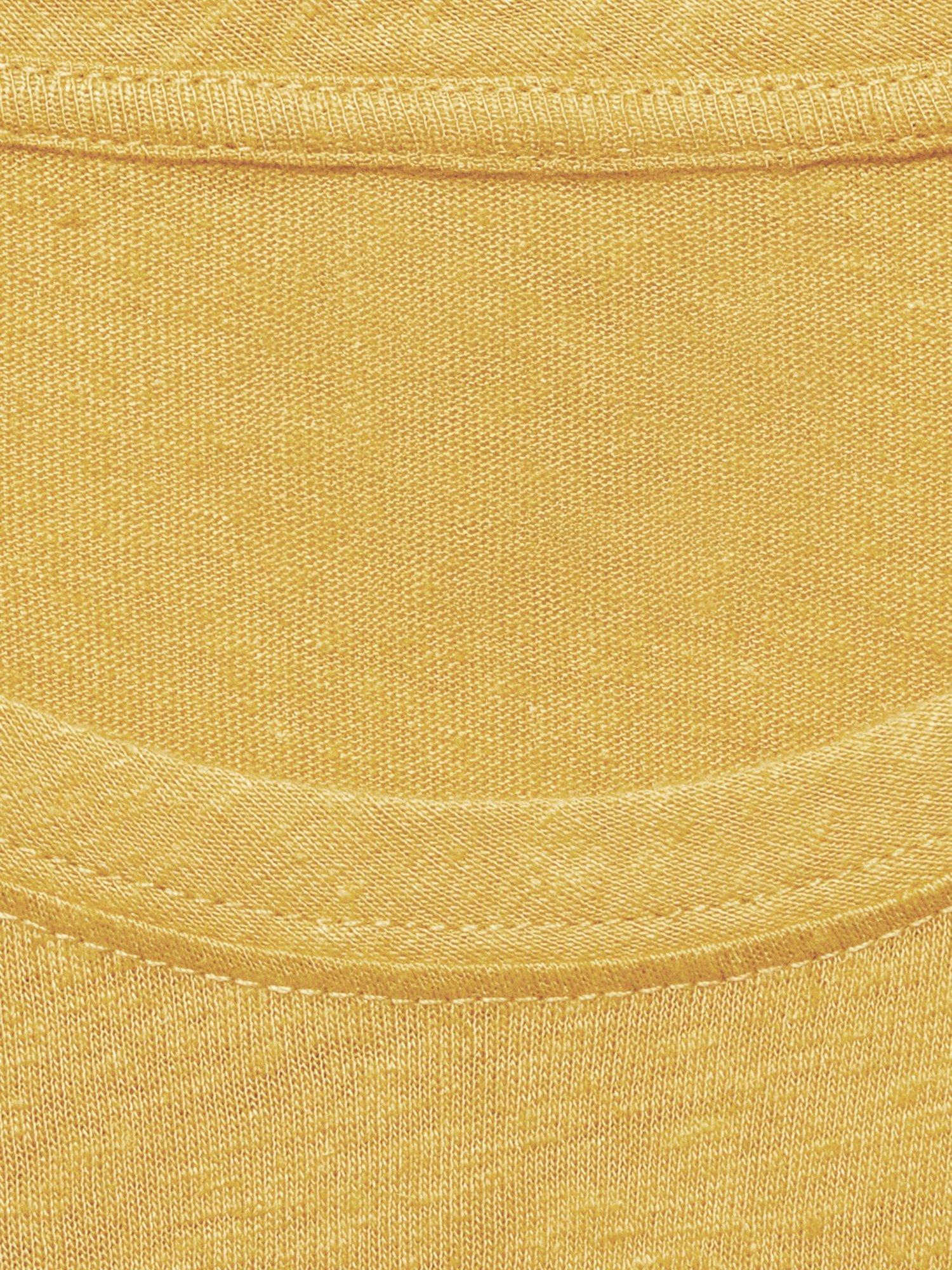 Product image 8 of 8, which shows Mango Liman Linen Blend Regular Fit Short Sleeve T-Shirt, Mid Yellow, XS