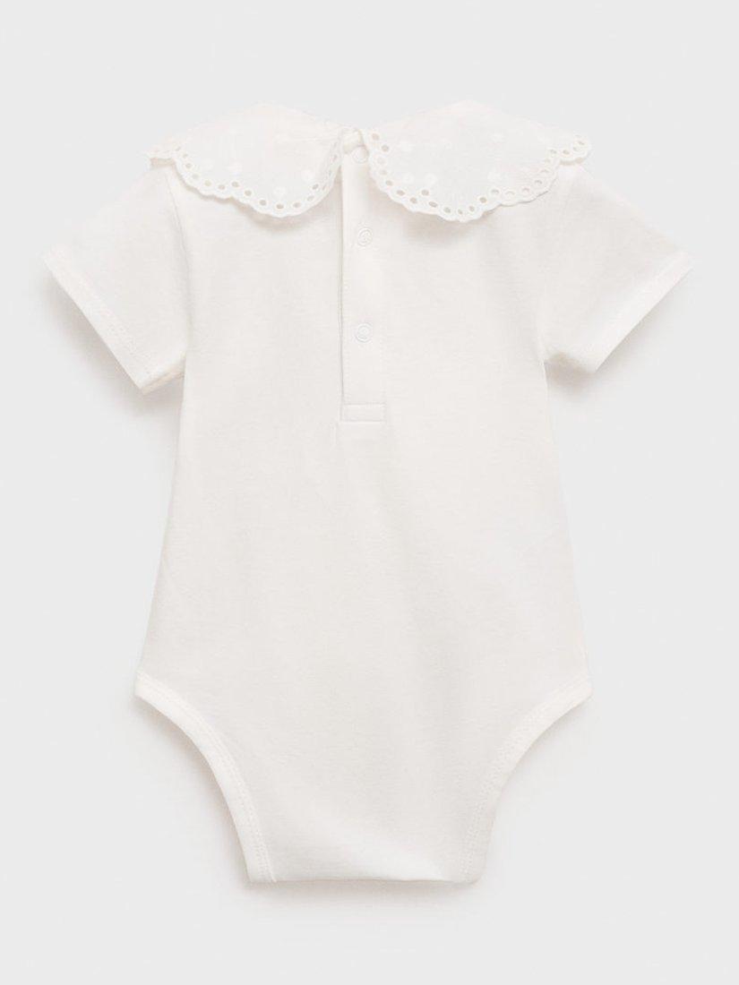 Product image 2 of 4, which shows Mango Baby Tulipan Bodysuit, Natural White, 1-3 months