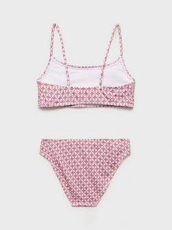 Mango Kids' Palokg Shirred Bikini, Medium Orange - view 2, Medium Orange