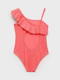 Mango Kids' Frill Swimsuit, Bright Orange