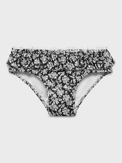 Mango Floral Bikini Bottoms, Black, Black