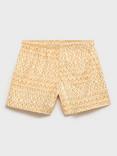 Mango Kids' Genob Geometric Swim Trunks, Medium Yellow