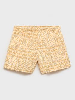 Mango Kids' Genob Geometric Swim Trunks, Medium Yellow - view 2, Medium Yellow