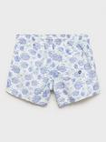 Mango Kids' Globobb Puffer Fish Print Swim Trunks, White
