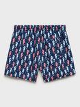 Mango Kids' Seahorse Print Swim Trunks, Navy
