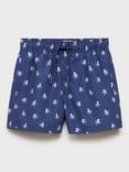 Mango Kids' Octopus Print Swimming Trunks, Navy