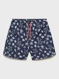 Mango Kids' Turtle Swim Shorts, Navy