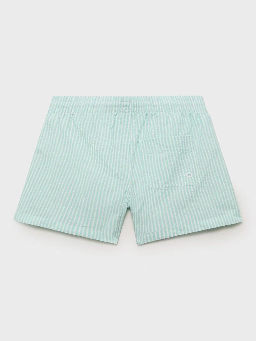 Product image 2 of 4, which shows Mango Kids' Stripe Swim Trunks, Green, 12-18 months