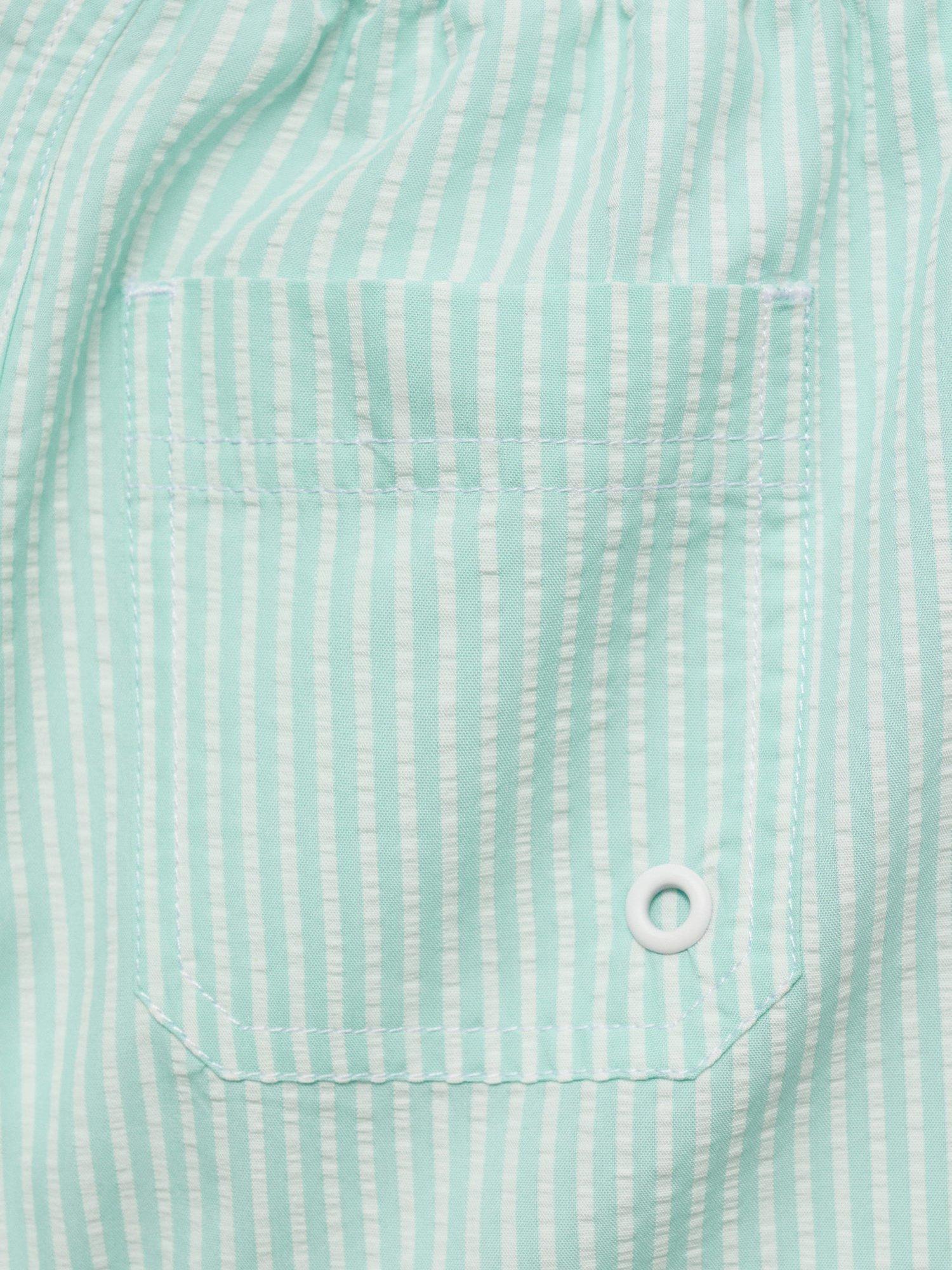 Product image 3 of 4, which shows Mango Kids' Stripe Swim Trunks, Green, 12-18 months