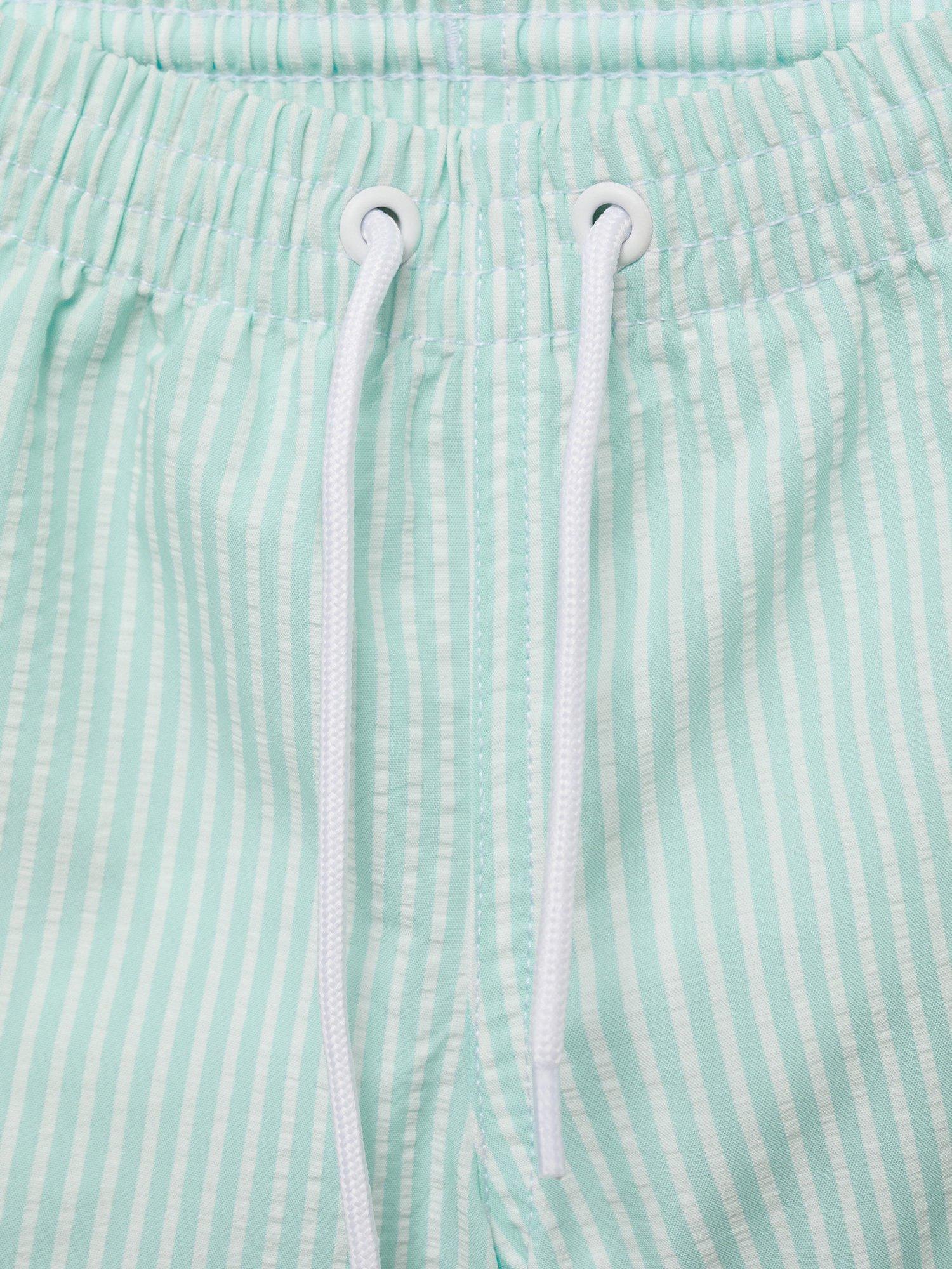 Product image 4 of 4, which shows Mango Kids' Stripe Swim Trunks, Green, 12-18 months