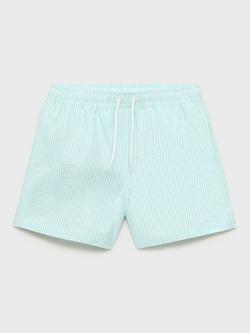 Mango Kids' Stripe Swim Trunks, Green, Green