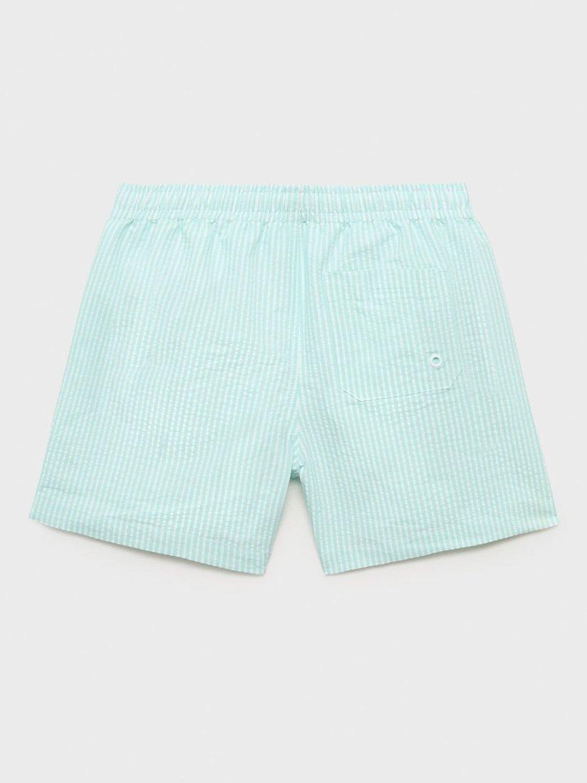 Product image 2 of 4, which shows Mango Kids' Stripe Swim Trunks, Green, 11-12 years