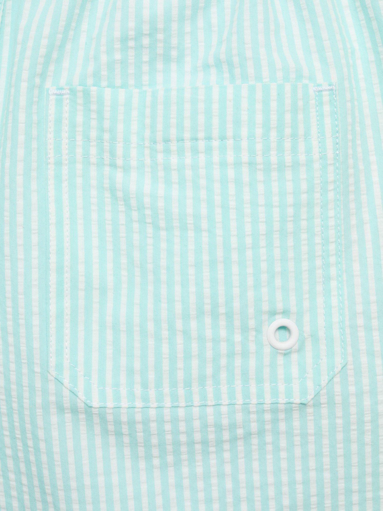 Product image 3 of 4, which shows Mango Kids' Stripe Swim Trunks, Green, 11-12 years