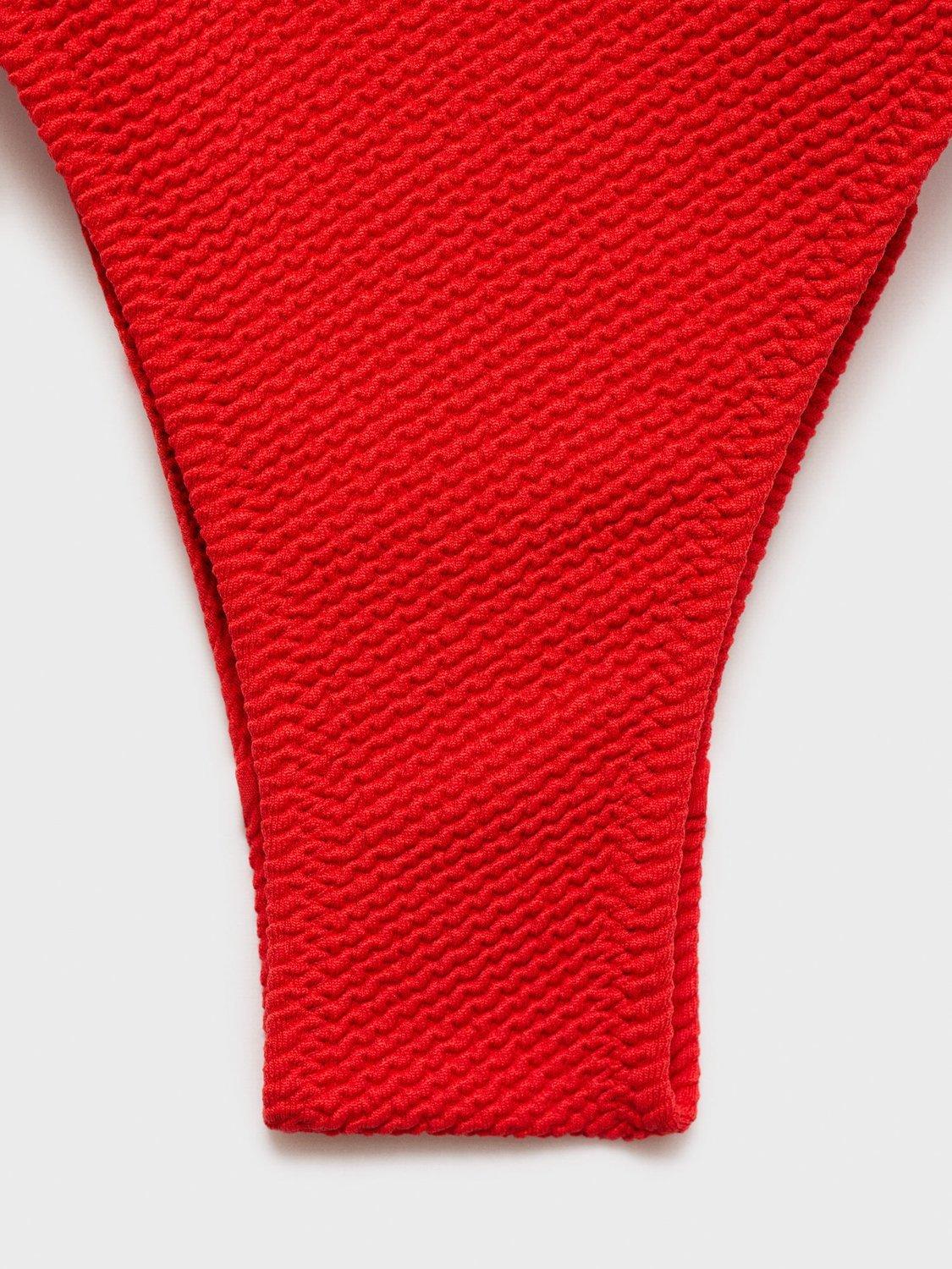 Product image 5 of 6, which shows Mango Mara Rib Knit Swimsuit, Red, L