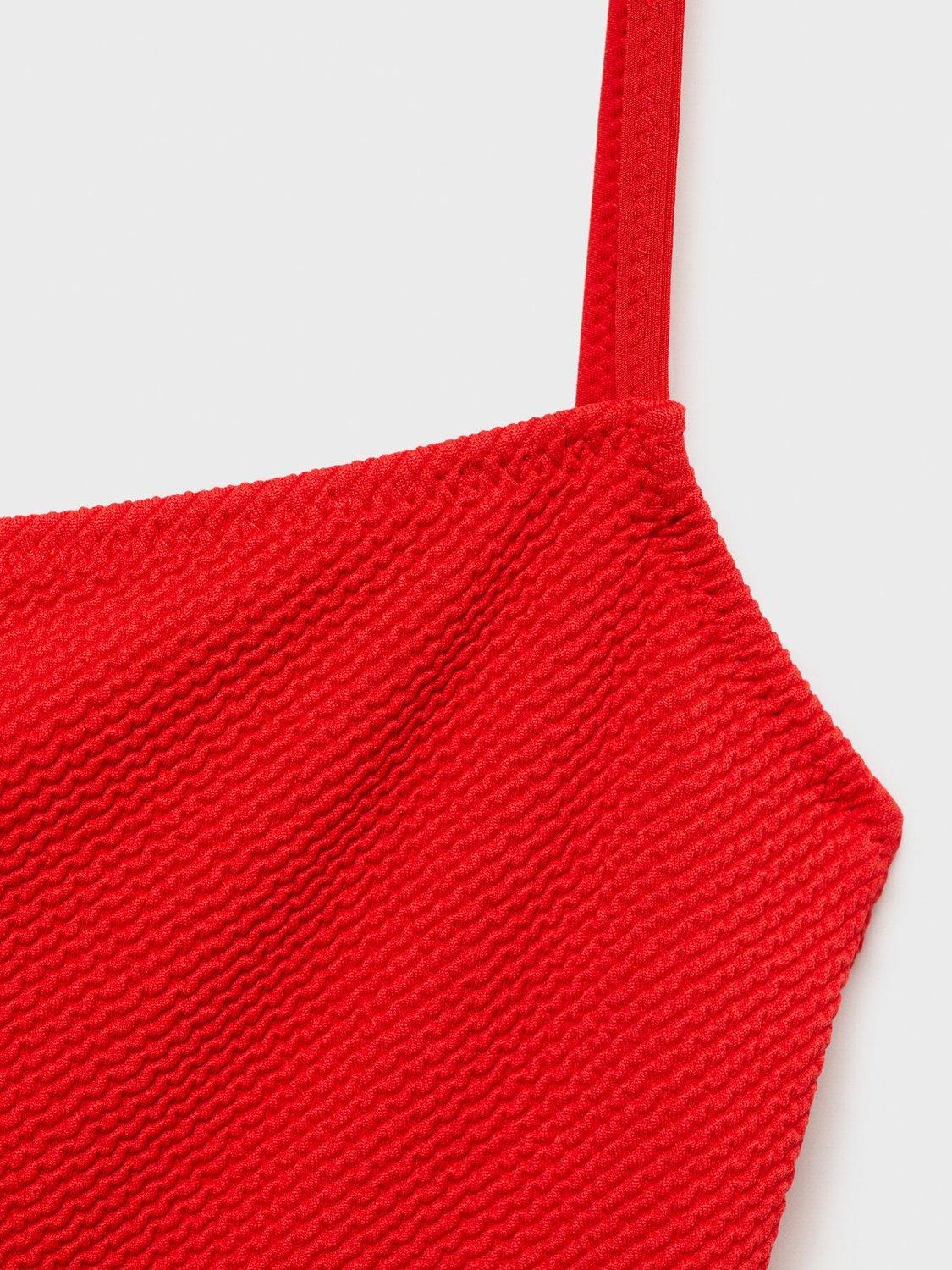 Product image 6 of 6, which shows Mango Mara Rib Knit Swimsuit, Red, L