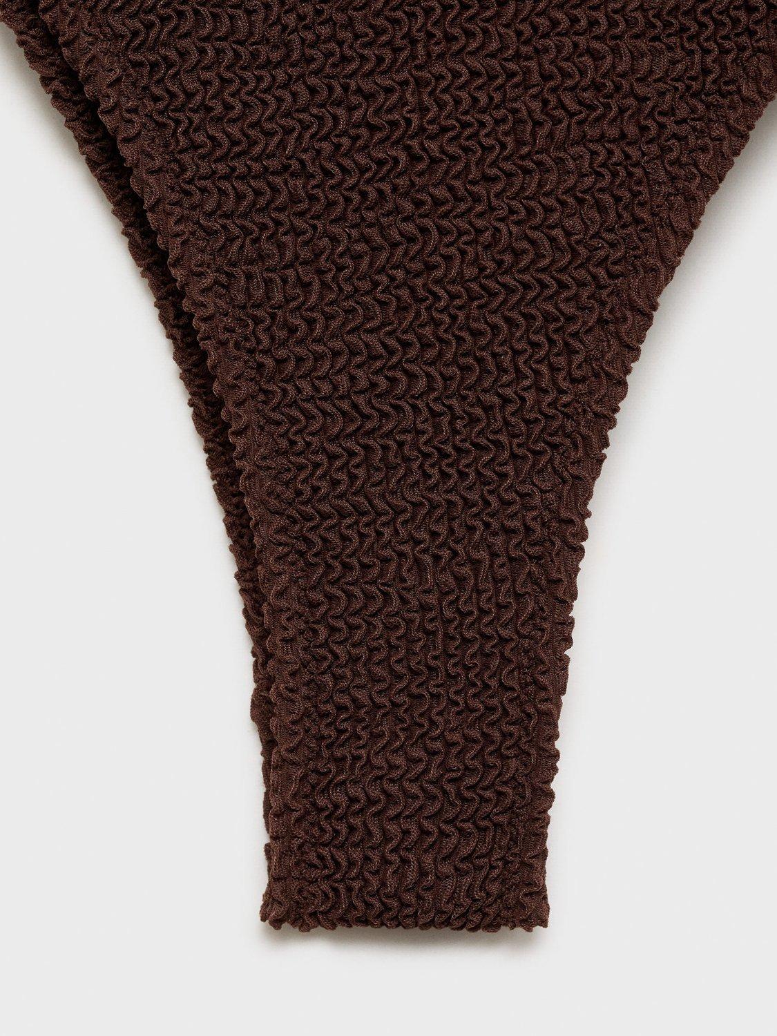 Product image 5 of 7, which shows Mango Ocean Rib Knit Swimsuit, Dark Brown, L
