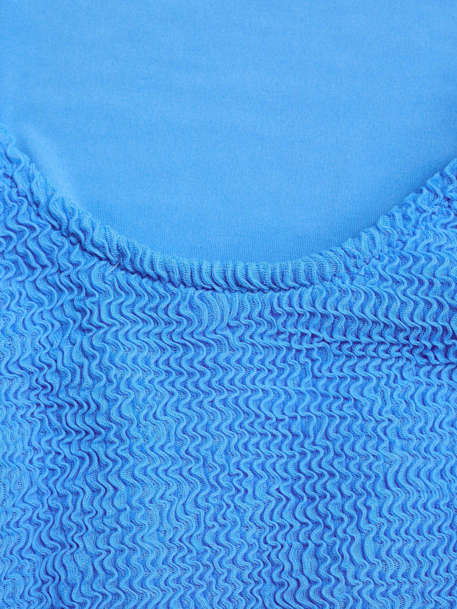 Product image 5 of 7, which shows Mango Ocean Textured Swimsuit, Pastel Blue, L