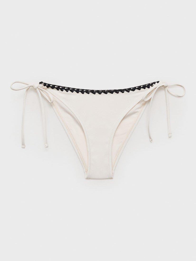 Product image 3 of 8, which shows Mango Salines Contrast Trim Bikini Bottoms, White/Black, L