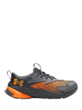Under Armour Kids' BPS Scramjet 7 Leather Running Trainers, Anthracite/Orange
