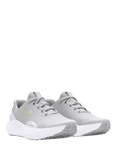 Under Armour Kids' GGS Surge 4 Textile Trainers, Gray/White