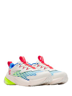Under Armour Kids' BPS Scramjet 7 Leather Running Trainers, White/Yellow/Red - view 2, White/Yellow/Red