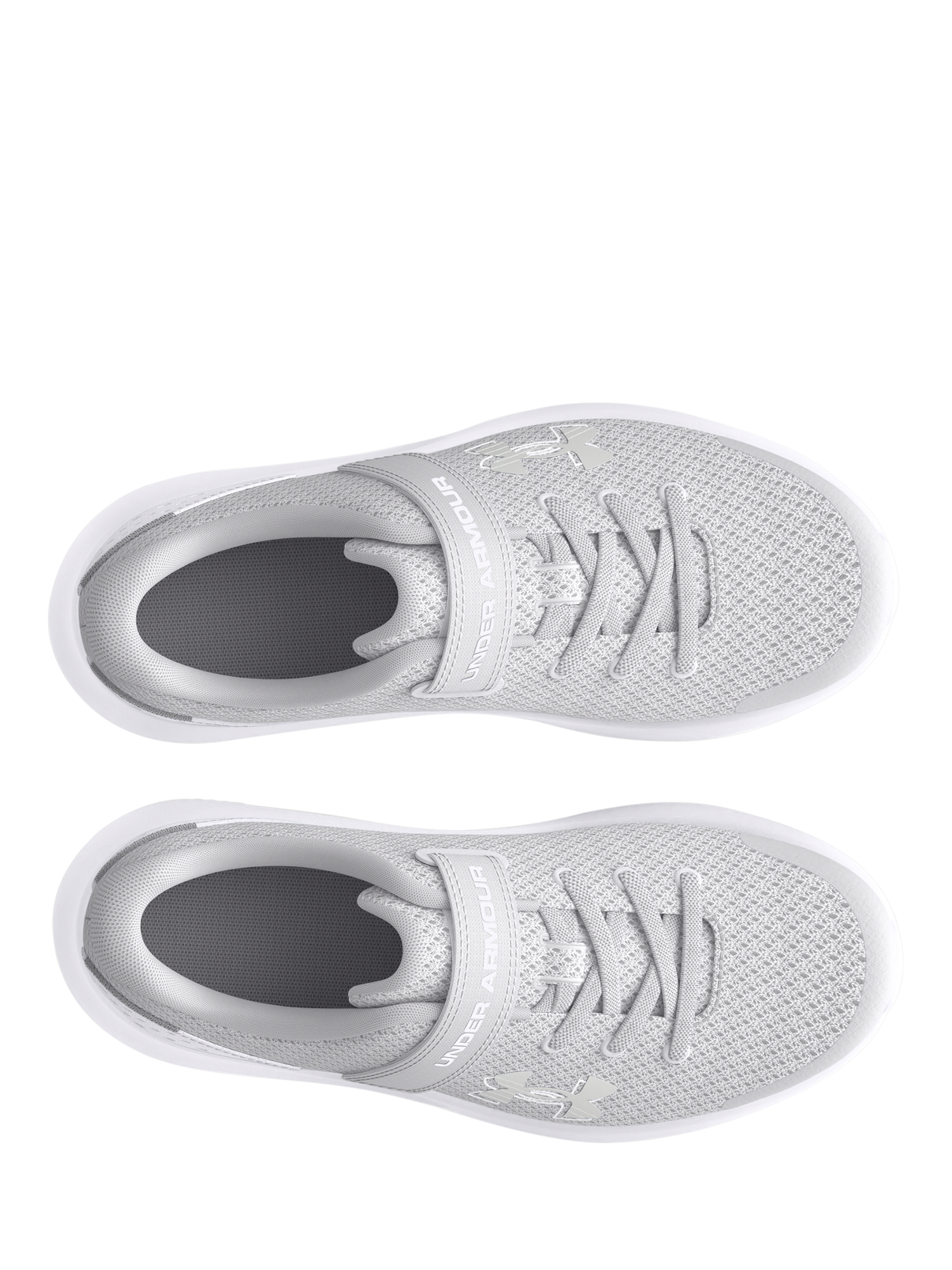 Product image 4 of 5, which shows Under Armour Kids' GPS Surge 4 Mesh Trainers, Gray/White, 1