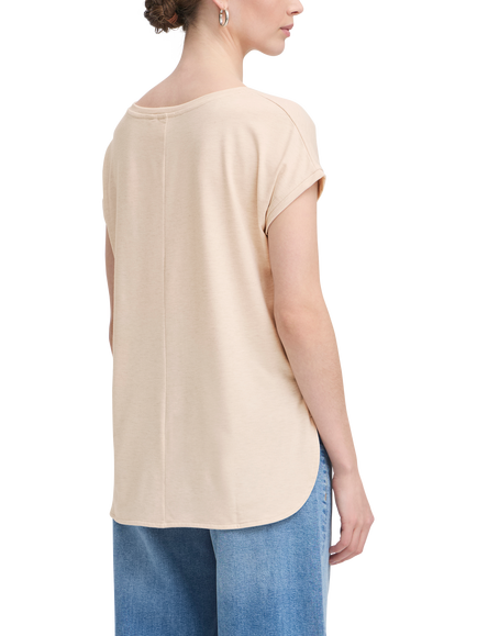 ICHI Rebel V-Neck T-Shirt, Tapioca - view 2, Tapioca