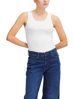 ICHI Zola Scoop Neck Vest Top, White