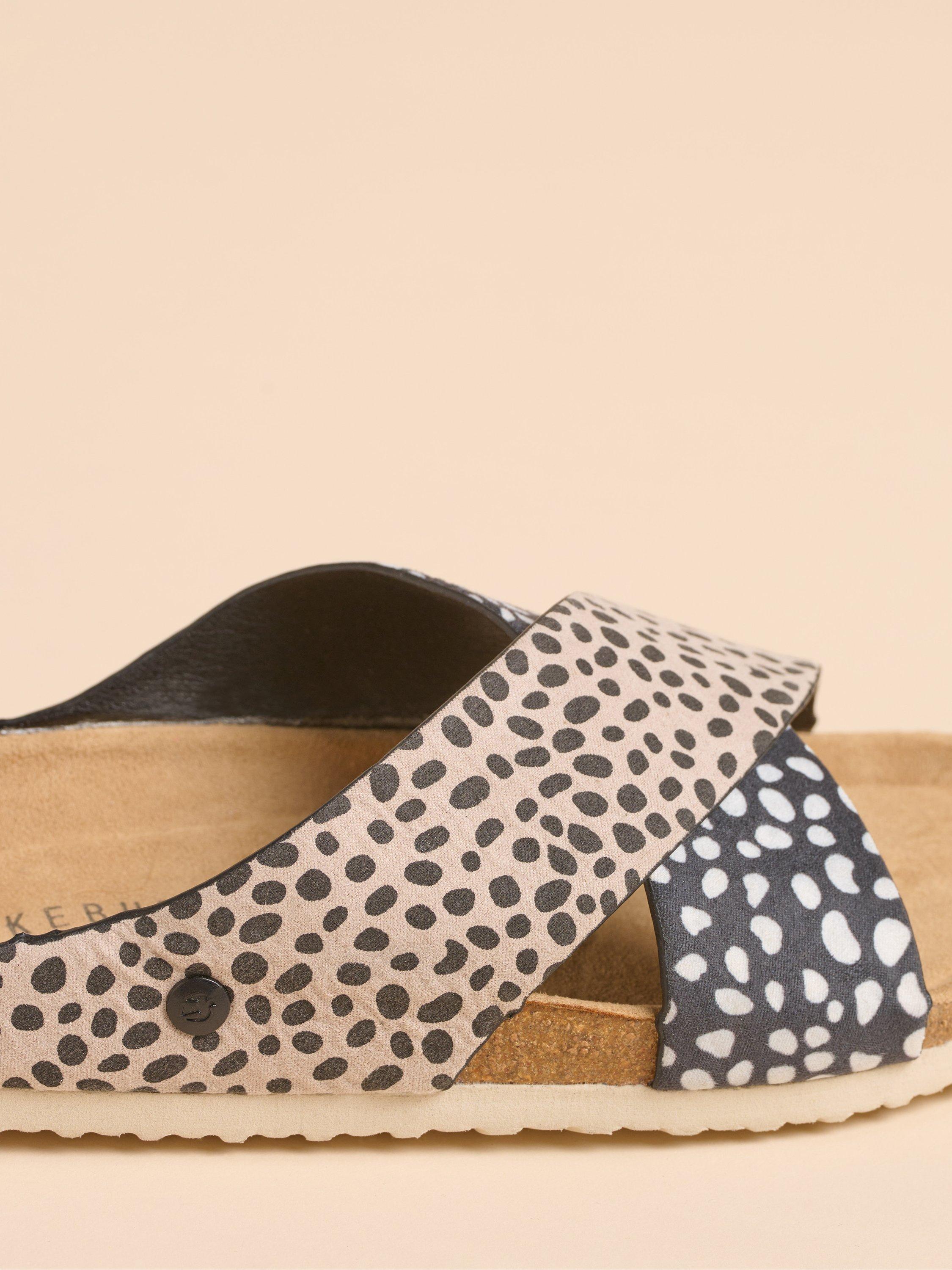 Product image 2 of 4, which shows Brakeburn Spotty Cross Strap Sandals, Navy, 3