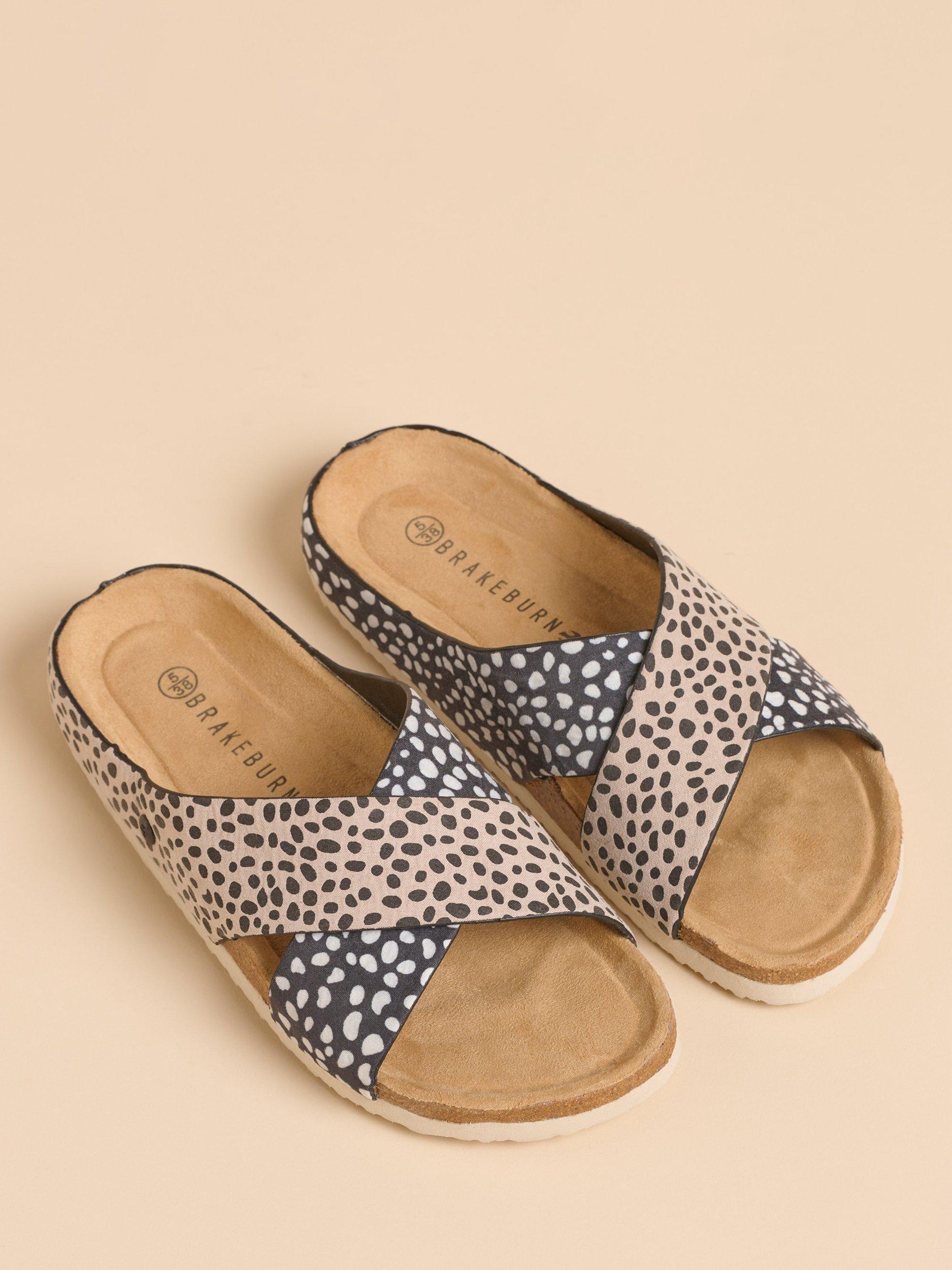 Product image 3 of 4, which shows Brakeburn Spotty Cross Strap Sandals, Navy, 3