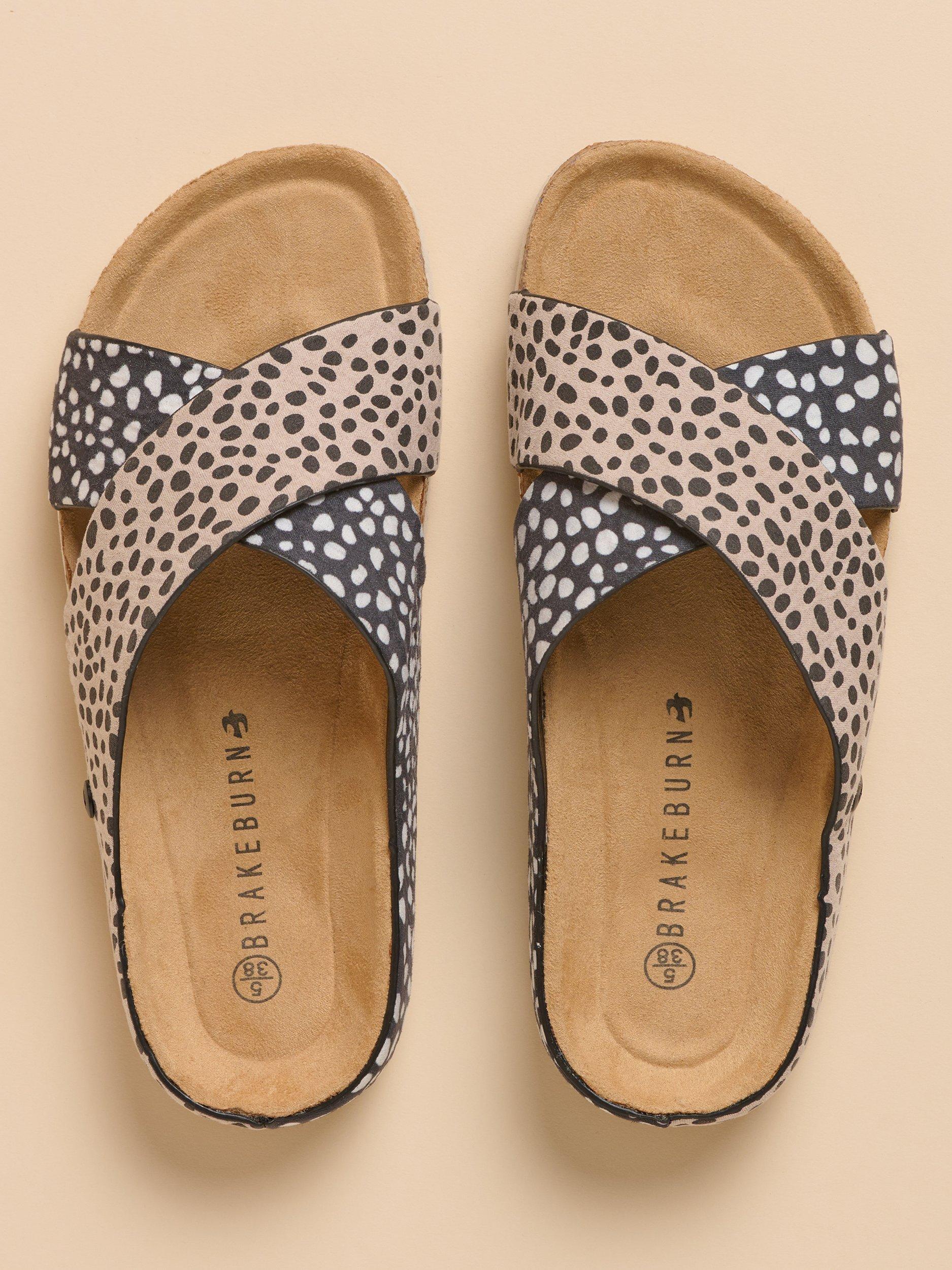 Product image 4 of 4, which shows Brakeburn Spotty Cross Strap Sandals, Navy, 3