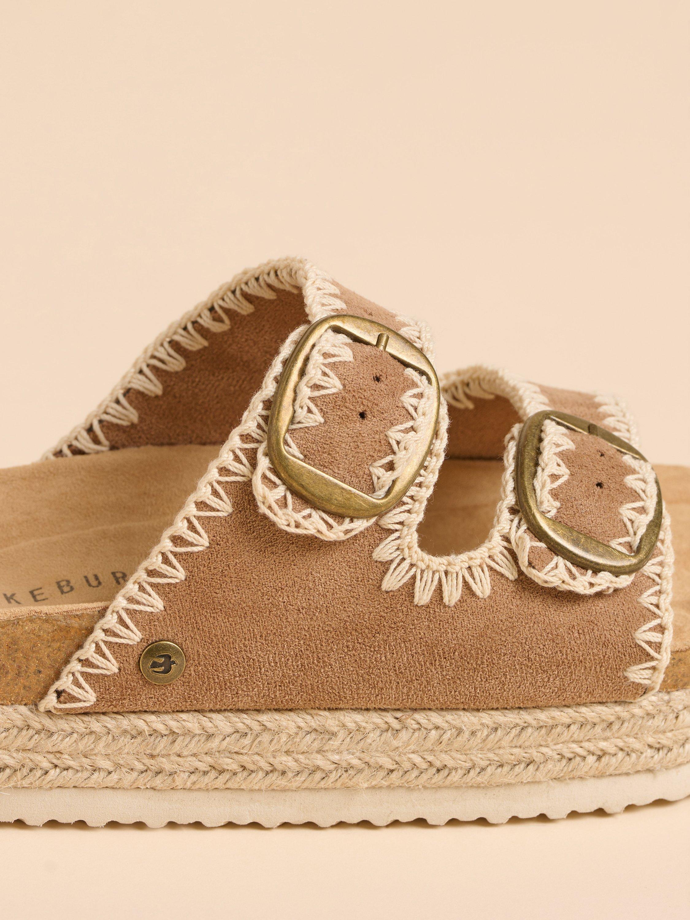 Product image 2 of 4, which shows Brakeburn Stitch Chunky Sandals, Brown, 3