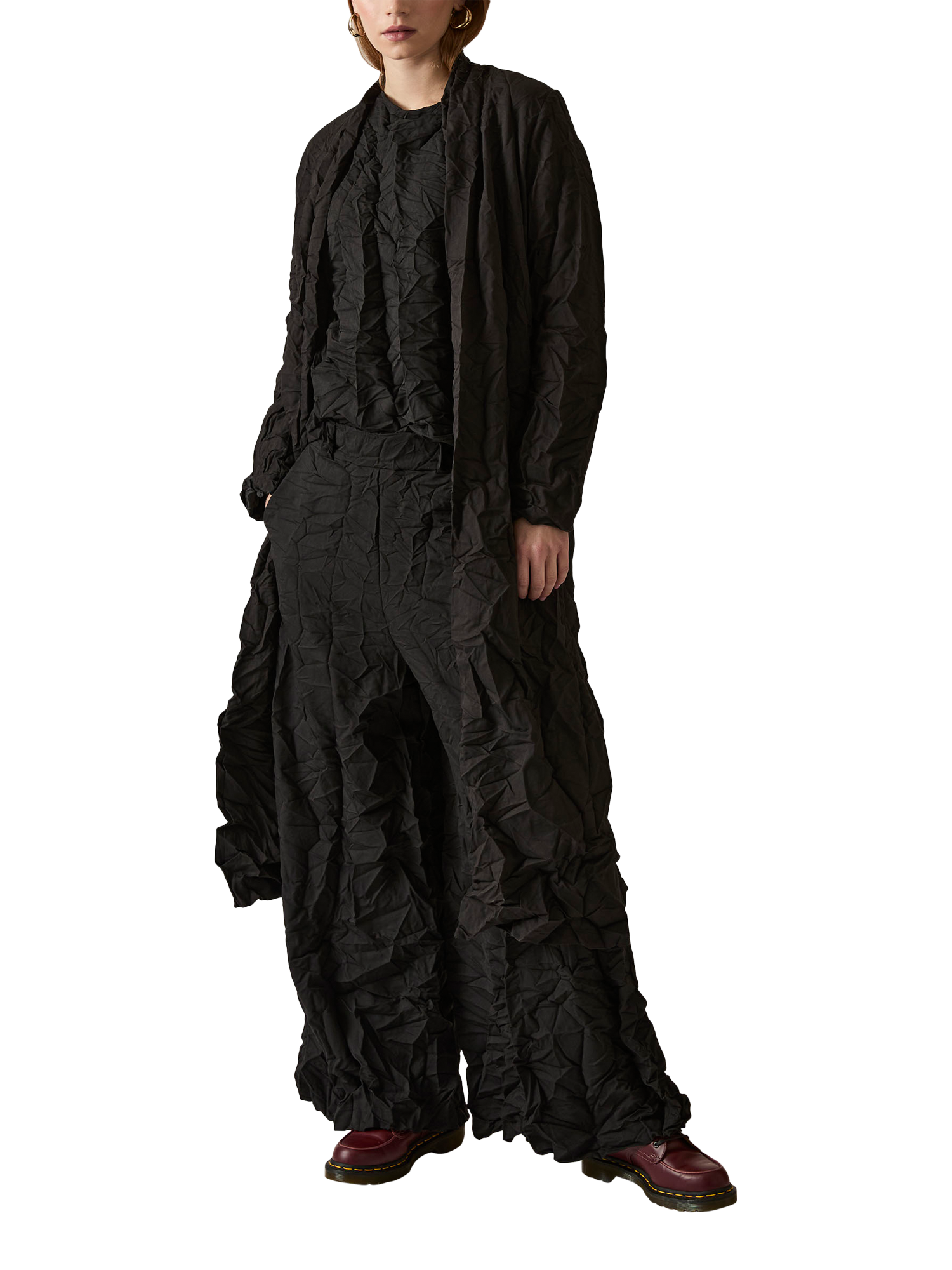 Product image 4 of 5, which shows James Lakeland Crinkled Long Cardigan, Black, 8