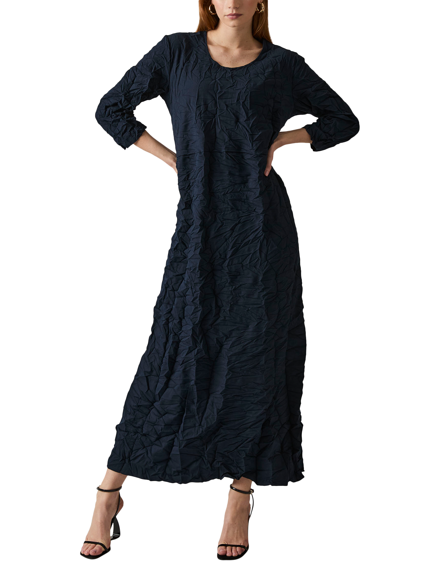 Product image 4 of 6, which shows James Lakeland Crinkled Maxi Dress, Navy, 8