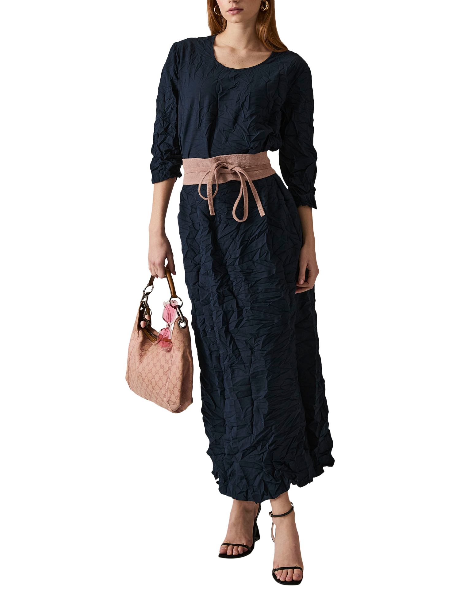 Product image 5 of 6, which shows James Lakeland Crinkled Maxi Dress, Navy, 8