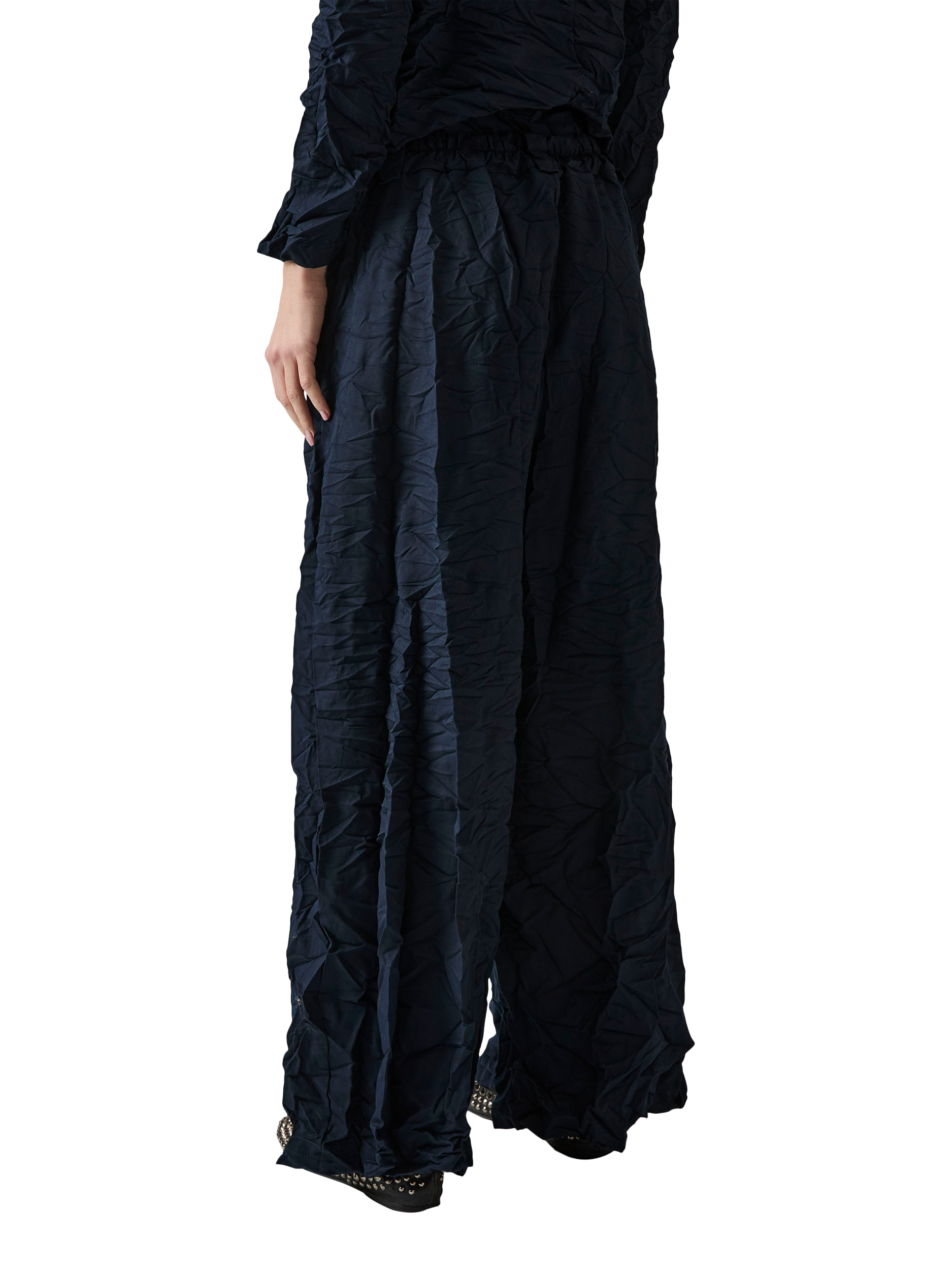 Product image 4 of 7, which shows James Lakeland Crinkled Trousers, Navy, 8