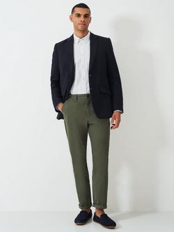 Crew Clothing Cotton Linen Blend Blazer, Navy, Navy