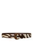 Ralph Lauren Wooden Buckle Belt, Zebra/Drk Hckry