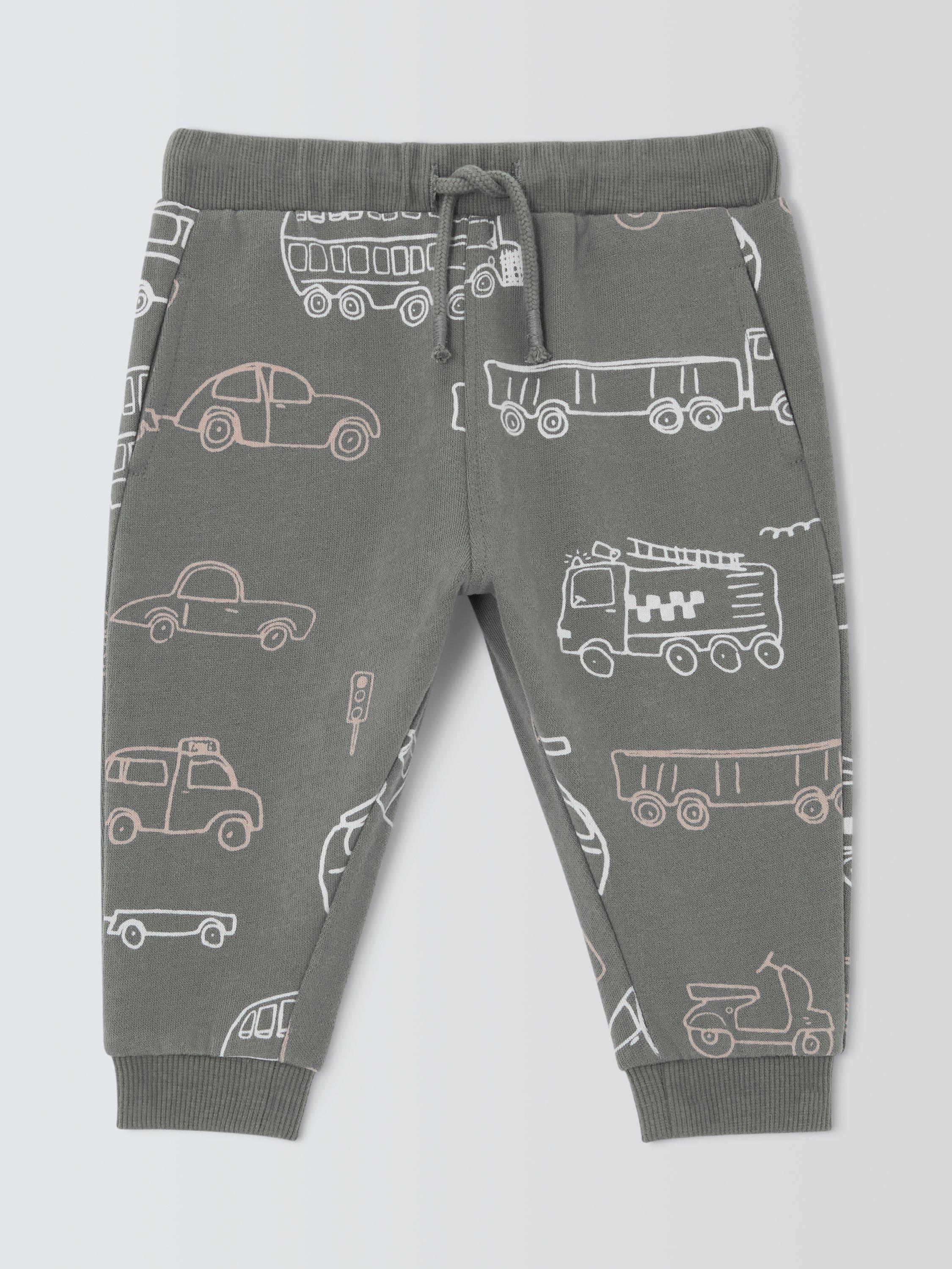 Product image 1 of 3, which shows John Lewis Baby Transport Jogging Bottoms, Green, 0-3 months