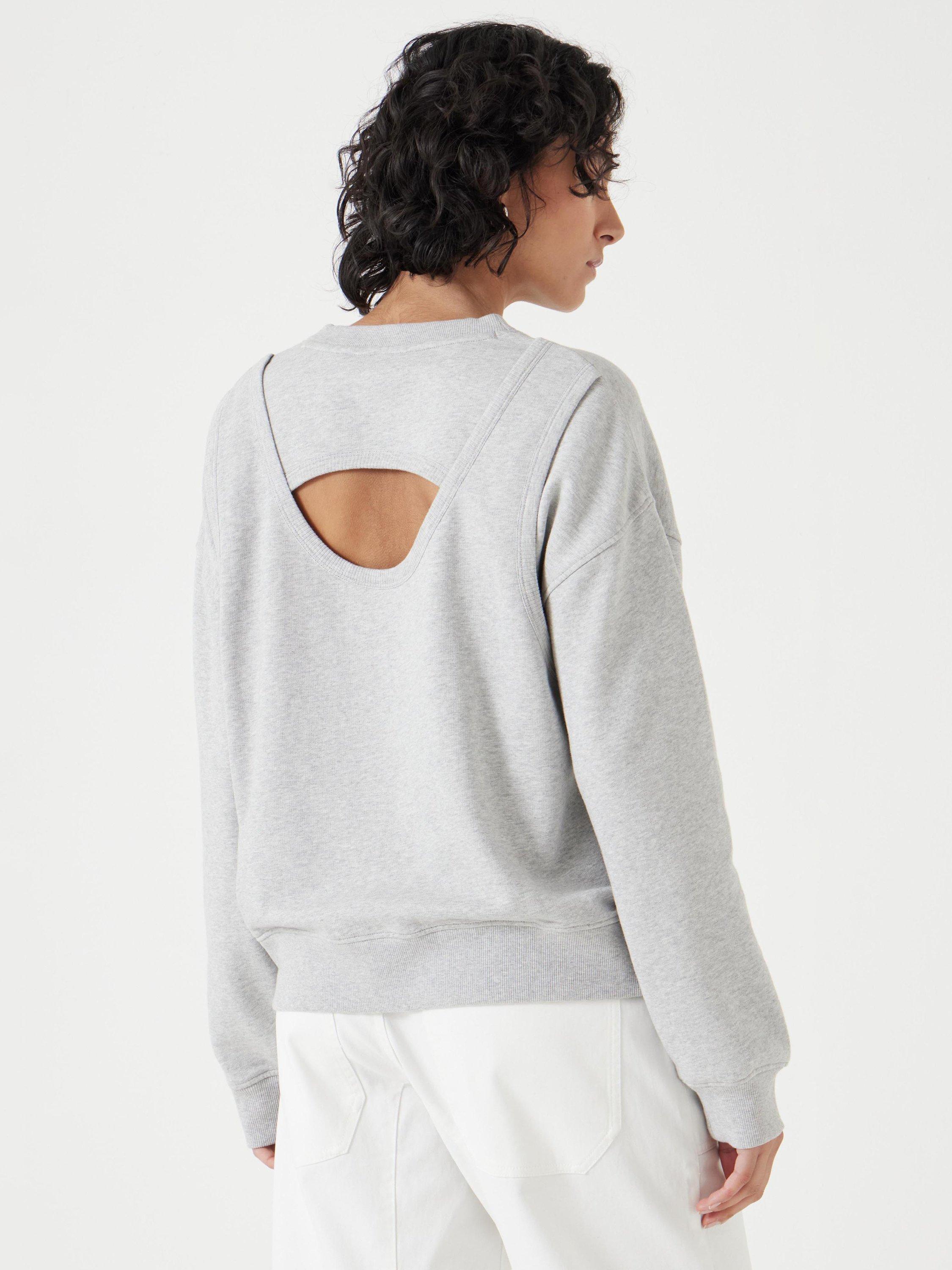 Product image 3 of 5, which shows HUSH Cut Out Back Sweatshirt, Grey Marl, L