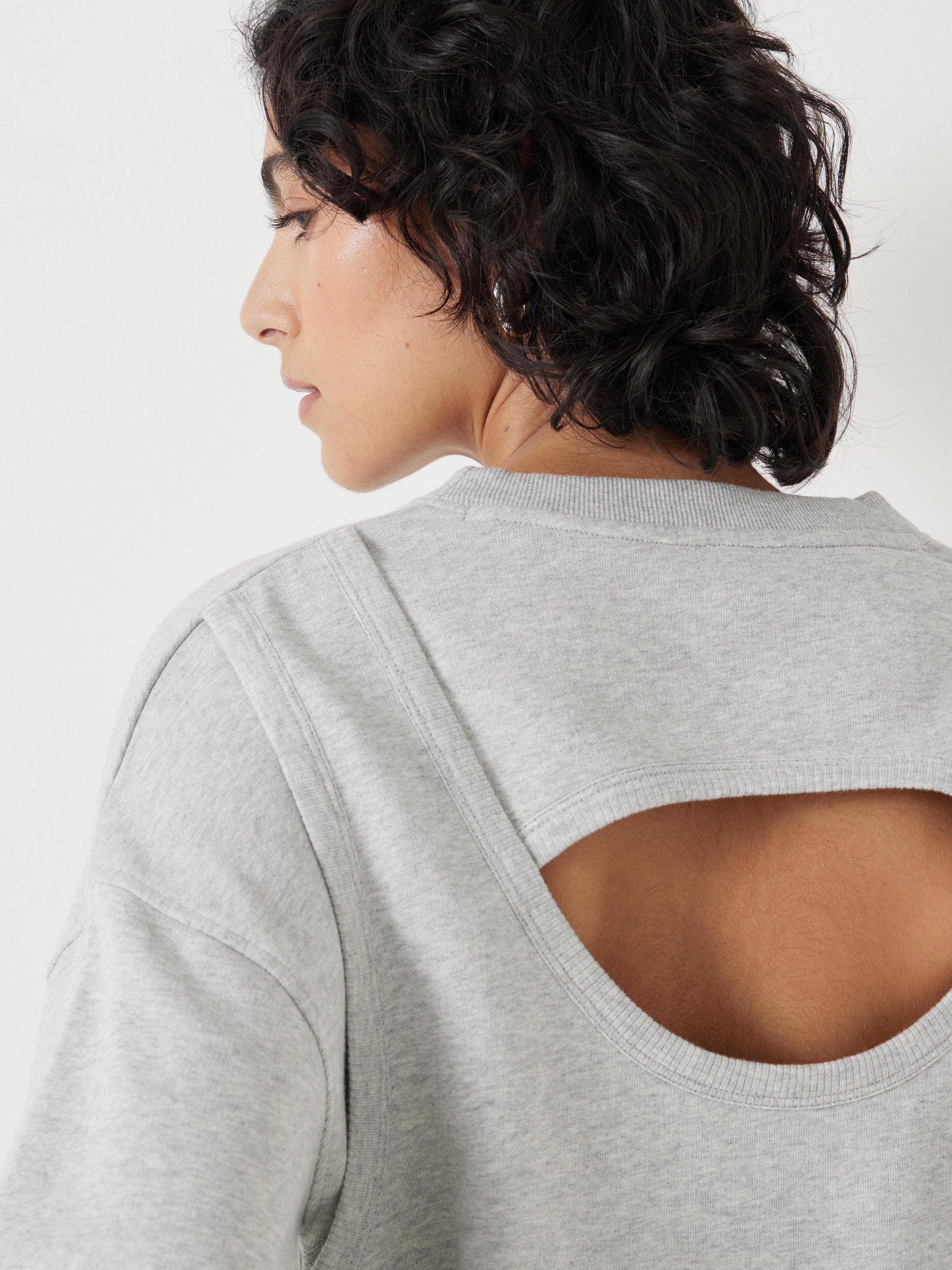Product image 5 of 5, which shows HUSH Cut Out Back Sweatshirt, Grey Marl, L