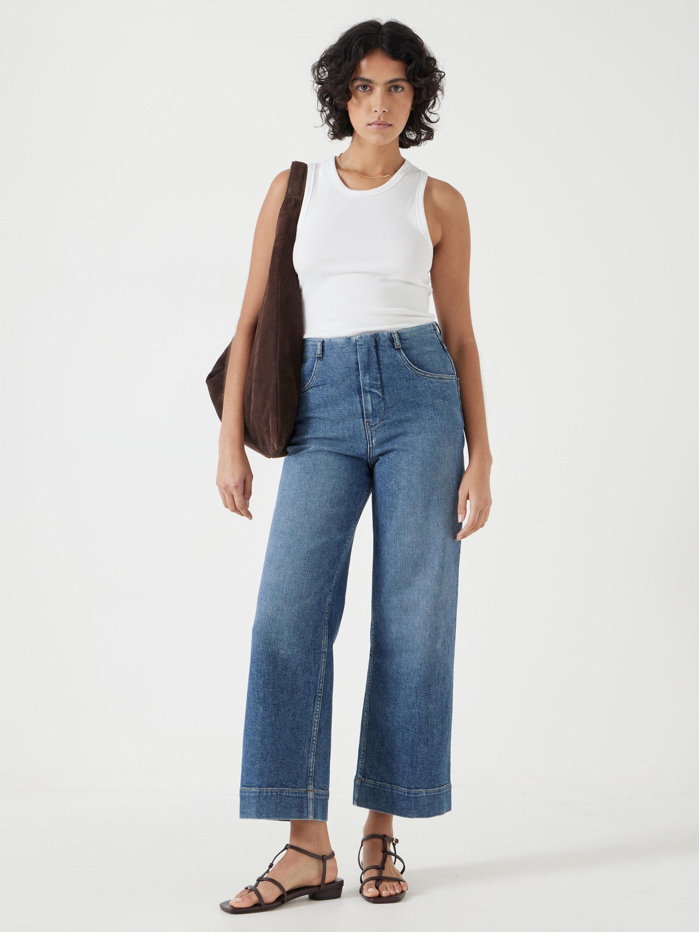 Product image 2 of 11, which shows HUSH High Neck Ribbed Vest Top, White, XXS