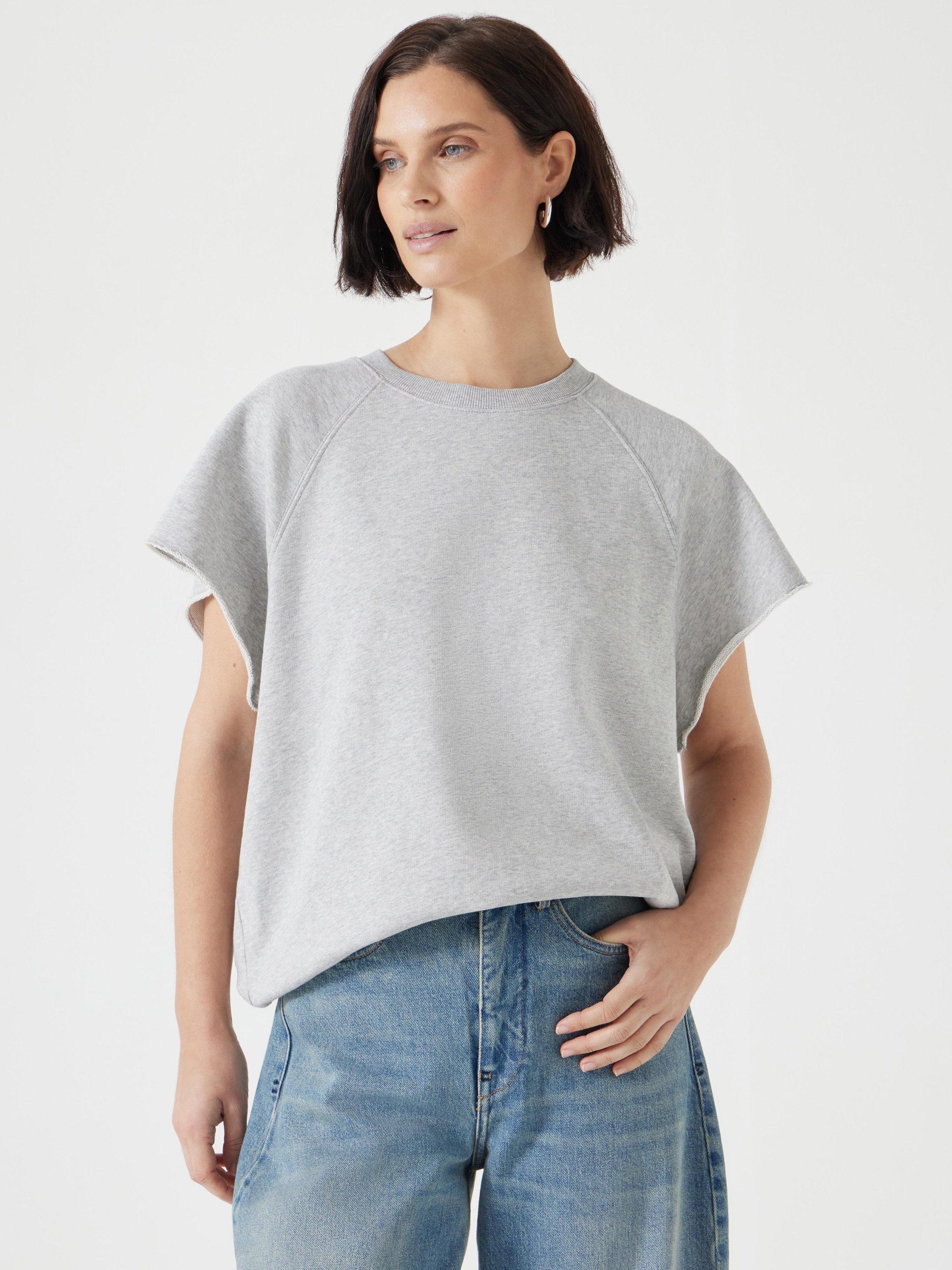 Product image 1 of 5, which shows HUSH Leonie Short Sleeve T-Shirt, Grey Marl, M