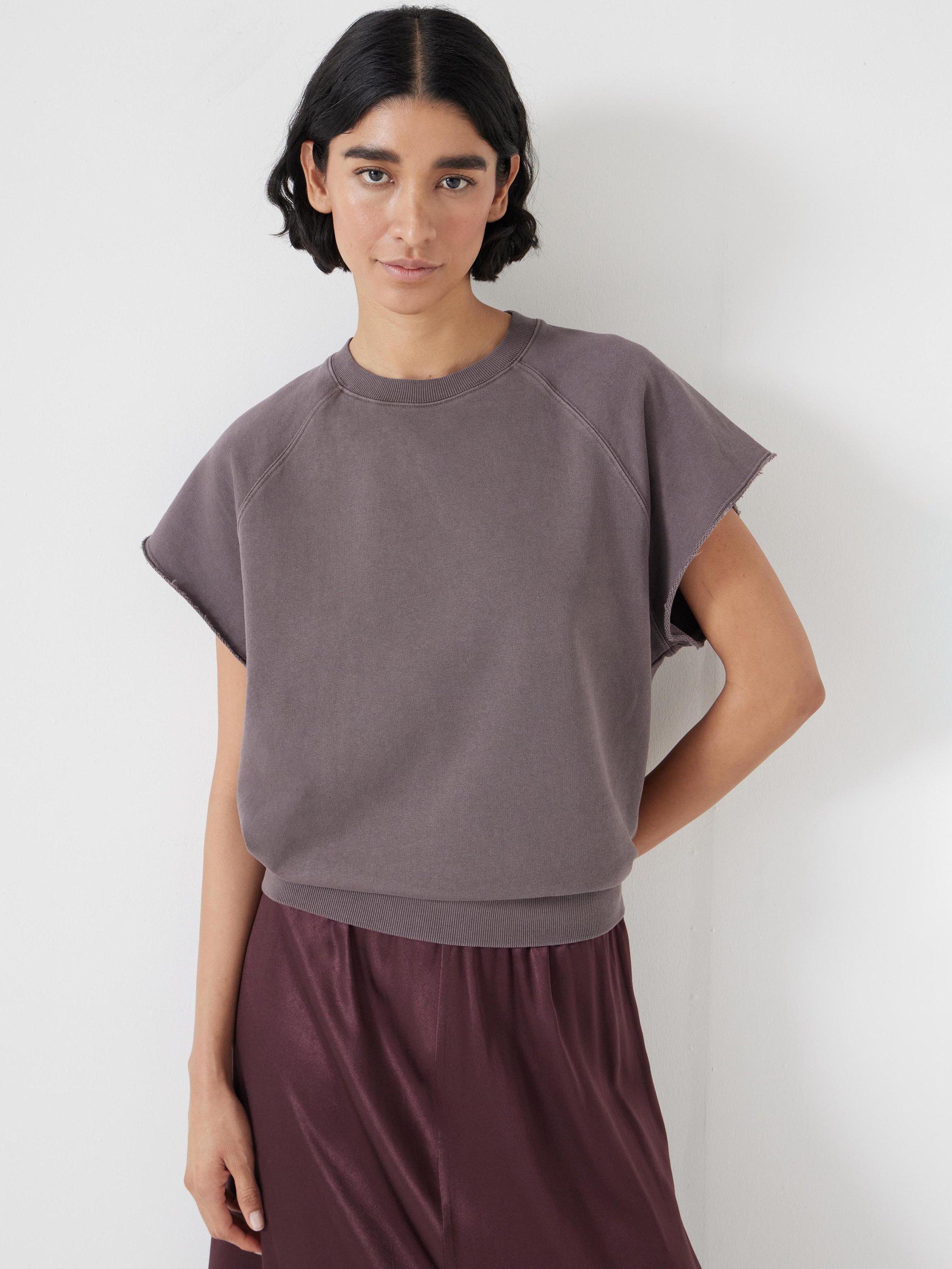 Product image 1 of 5, which shows HUSH Leonie Short Sleeve T-Shirt, Raisin Brown, XXS