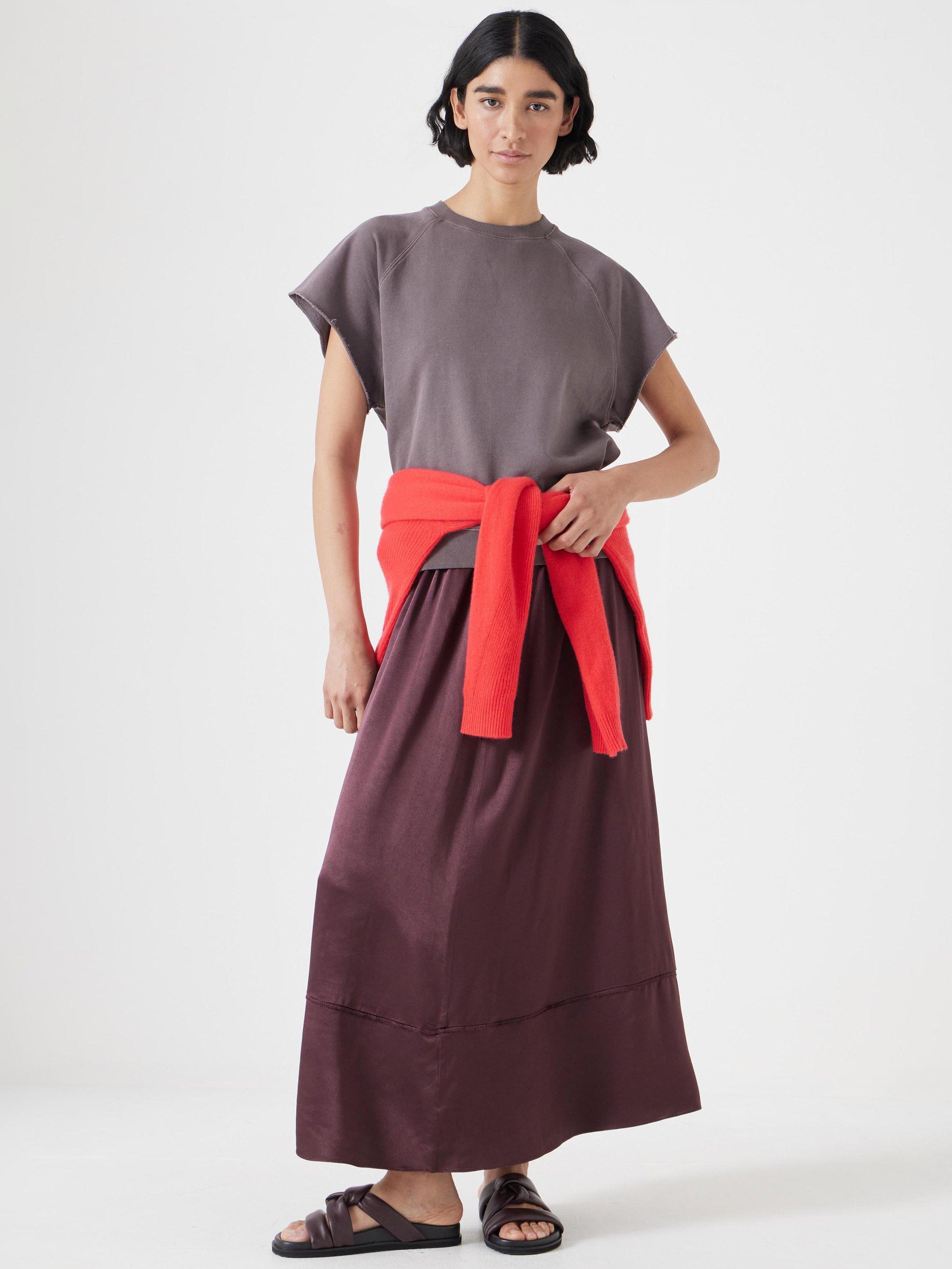 Product image 2 of 5, which shows HUSH Leonie Short Sleeve T-Shirt, Raisin Brown, XXS