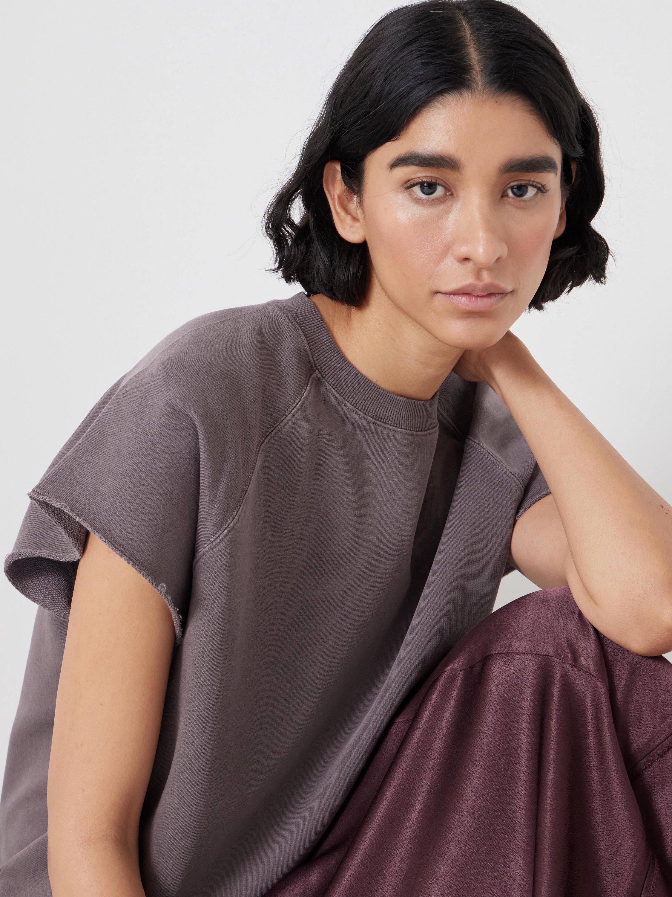 Product image 5 of 5, which shows HUSH Leonie Short Sleeve T-Shirt, Raisin Brown, XXS