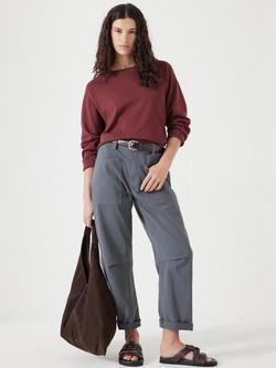 HUSH Matilda Cotton Raglan Top - view 2, Oxblood Red