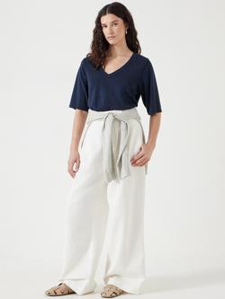 HUSH Reece Drape V-Neck T-Shirt - view 2, Navy