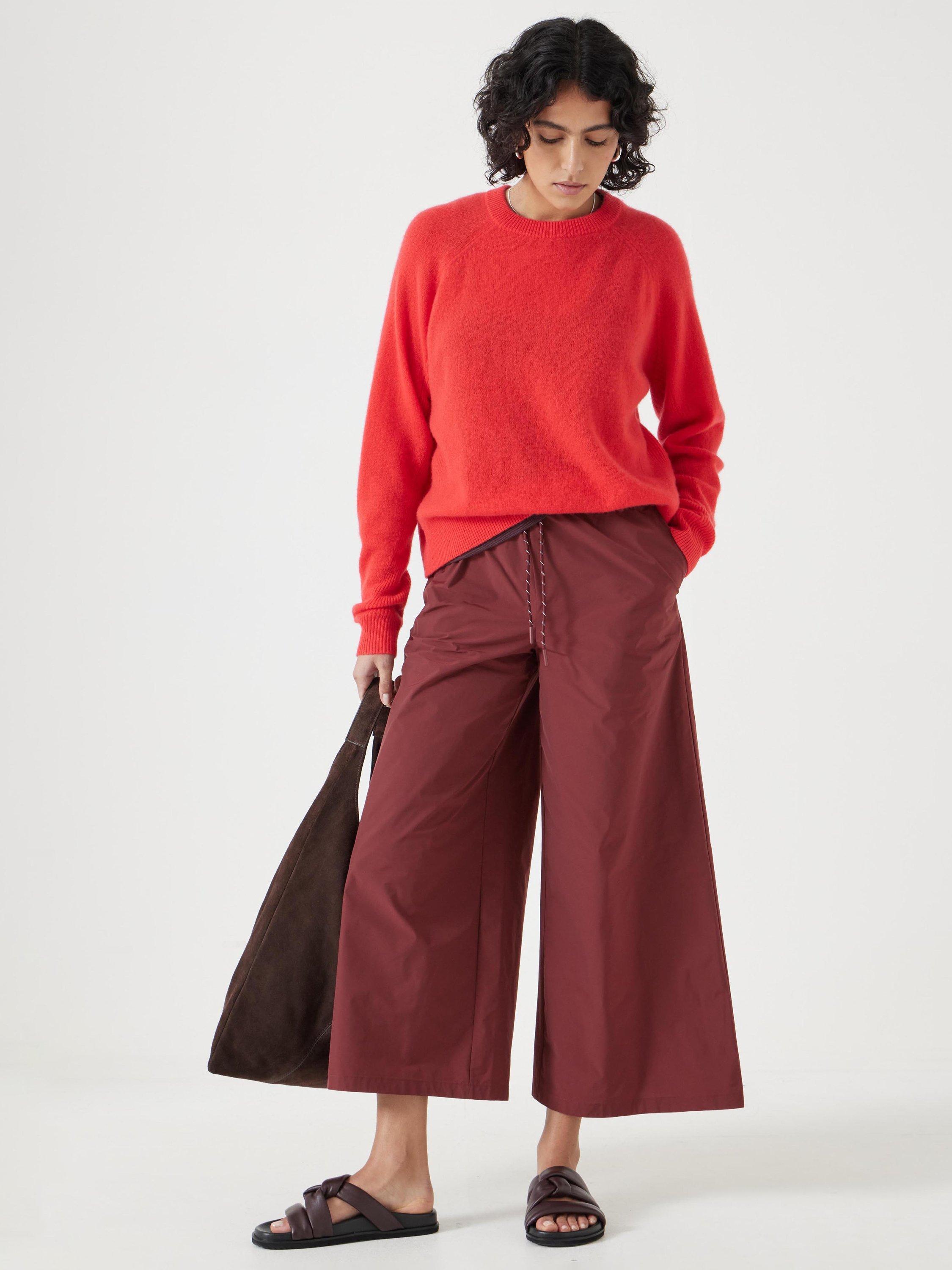 Product image 2 of 5, which shows HUSH Jasmine Cashmere Rib Jumper, Tomato Red, XXS