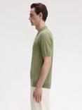Fred Perry Laurel Wreath Knitted Short Sleeve Polo Shirt, Olive Mint